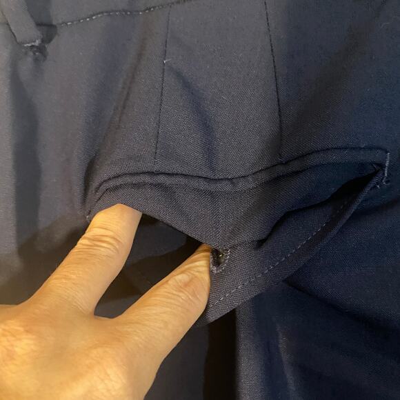 Vince Dark Blue Stripe Panel Wool Blend Stretch Career Pants Women Sz 4 - Picture 5 of 10